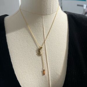 Dainty Gold Yves Saint Laurent Pendant Necklace